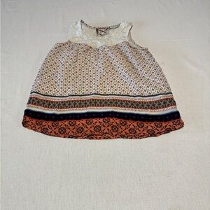 Sleeveless Patterned Eyeshadow Girls' Size Medium  Multicolor‎ Sleeveless Top